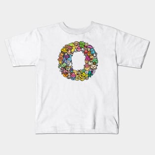 Alphabet Monster Doodle Letter O Monogram Kids T-Shirt